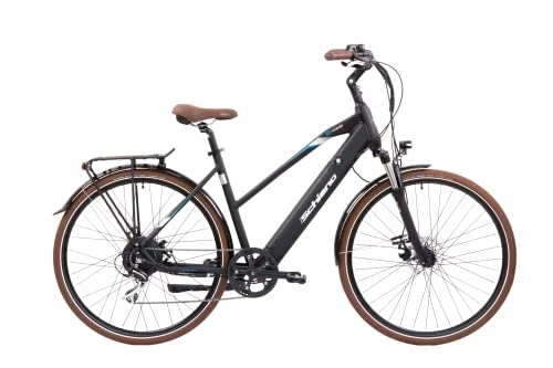 Electric Bike : F.lli Schiano E-Voke 28" E-Bike, Electric Trekking Bike with 250W Motor and removable 36V 11.6Ah Lithium Battery, Shimano 8 Speeds, in Black, LCD Display