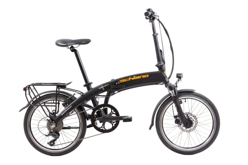 Electric Bike : F.lli Schiano Galaxy 20" E-Bike, Folding Electric Bike for Adults with 250w Motor and removable 36V 10.4Ah Lithium Battery, LCD display, 8 / 9 Speeds, in Black