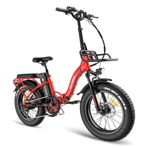 Electric Bike : Fafrees 20'' Electric Bike for Adults, F20 Max Fat Tire Electric Bike with 48V 22.5AH Removable Battery, Foldable Bike for Women, Mountain Bike for Man, Shimano 7S, Weight Capacity 150kg (Red)