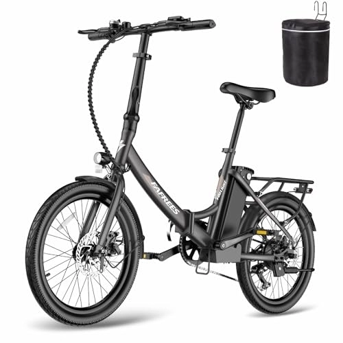 Electric Bike : Fafrees 522Wh Electric Bike, 2.0 Inch Folding Electric Bicycle for Adults, 250W City Electric Bike, 36V / 14.5Ah Battery E-bike, 2023 F20 LIGHT (Black)