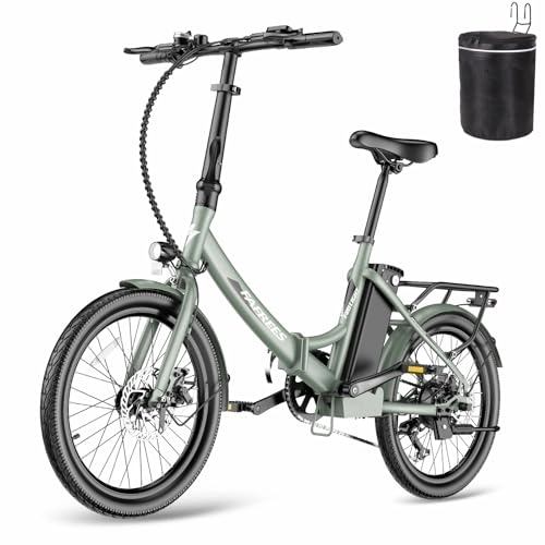 Electric Bike : Fafrees 522Wh Electric Bike, 2.0 Inch Folding Electric Bicycle for Adults, 250W City Electric Bike, 36V / 14.5Ah Battery E-bike, 2023 F20 LIGHT (Green)