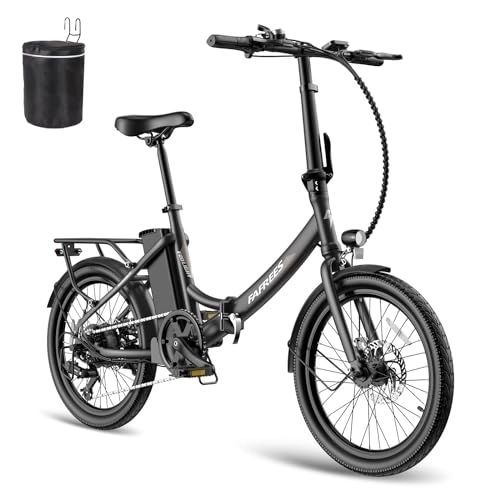 Electric Bike : Fafrees Electric Bike, 20" Fat Tire Ebikes, 14.5AH 36V 250W Folding Electric Bikeswith UK plug, 55-110KM E Bike with SHIMANO 7 Speeds, City electric Mountain Bicycle for Adults (Black)