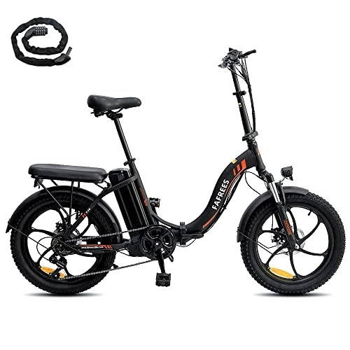 Electric Bike : Fafrees Electric Bike, 20" Fat Tire Ebikes, 16AH 36V 250W Folding Electric Bikes，SHIMANO 7 Speeds, 60-130KM E Bike, City electric Mountain Bicycle for Adults (Black)