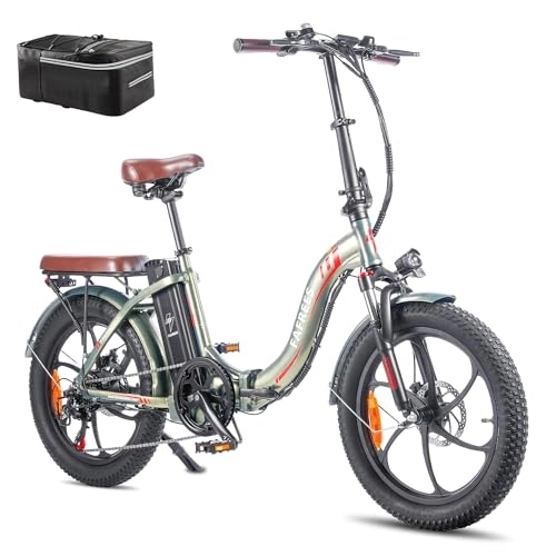Electric Bike : Fafrees Electric Bike, 20" Fat Tire Ebikes, 18AH 36V 250W Folding Electric Bikes, 70-150KM E Bike with SHIMANO 7 Speeds, 3 Riding Modes, City E Bike Mountain Bicycle for Adults (Green)