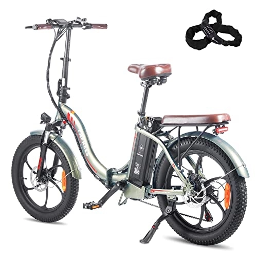 Electric Bike : Fafrees Electric Bike, 20" Fat Tire Ebikes, 18AH 36V 250W Folding Electric Mountain Bicycle, 70-150KM ebike with SHIMANO 7 Speeds, City E Bike for Adults (green)