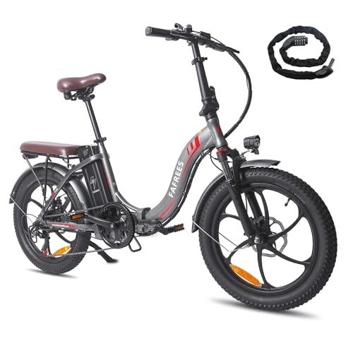 Electric Bike : Fafrees Electric Bike, 20" Fat Tire Ebikes, 18AH 36V 250W Folding Electric Mountain Bicycle, 70-150KM ebike with SHIMANO 7 Speeds, City E Bike for Adults (grey)