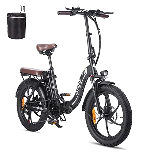 Electric Bike : Fafrees Electric Bike, 20 Inch Fat Tire Ebikes，18AH 36V 250W Folding electric bicycle, 70-150KM E-Bike with 3 Riding Modes, SHIMANO 7 Speeds, City e bikes Mountain Bicycle for Adults (Black)