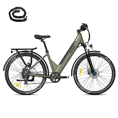 Electric Bike : Fafrees Electric Bike, 27.5 Inch E Bike, Pedal Assist City Bike with 36V 14.5Ah Electric Bike Battery, 250W, City E Bike for Adults (green)