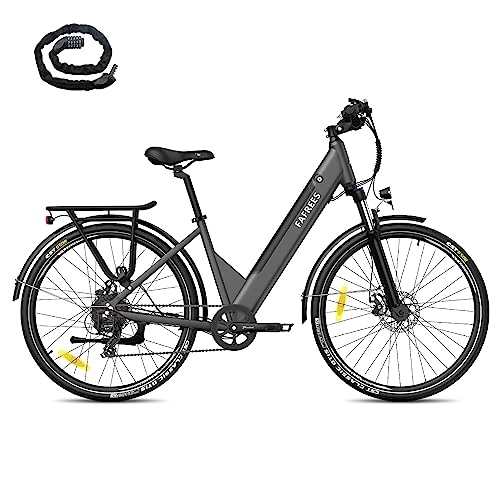 Electric Bike : Fafrees Electric Bike, 27.5 Inch E Bike, Pedal Assist City Bike with 36V 14.5Ah Electric Bike Battery, 250W, City E Bike for Adults (grey)