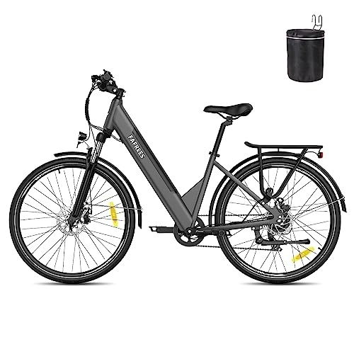 Electric Bike : Fafrees Electric Bike 27.5", Men Electric City Bicycle with 7 Speeds, 250W Motor and 36V 14.5Ah E-bike Battery, Women bike (grey)