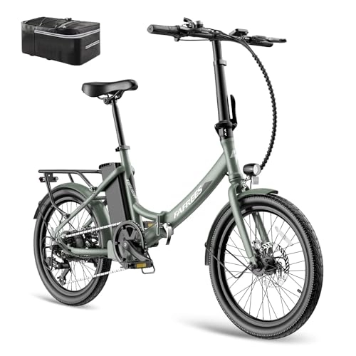 Electric Bike : Fafrees Electric Bike, 522Wh Folding Electric Bikes, 36V 14.5Ah Removable Battery Pedal Assist up to 90KM, 250W Ebike for Adults for City Commute with SHIMANO 7 Shifter, 2023 Official F20 LIGHT Green