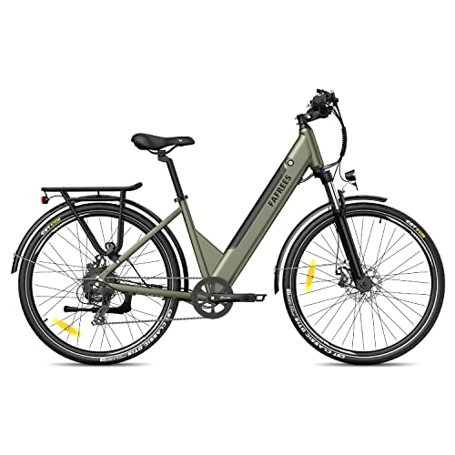Electric Bike : Fafrees Electric Bike APP, 36V 14.5Ah / 522Wh Removable Battery 100KM Pedal Assist Ebike, 27.5" Electric Bikes for Adult, 250W Electric Bicycle for City, Shimano 7 Speed, Official F28 Pro Green