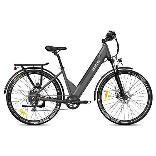 Electric Bike : Fafrees Electric Bike APP, 36V 14.5Ah / 522Wh Removable Battery Pedal Assist 100KM Ebike, 27.5" Electric Bikes for Adult, 250W Electric Bicycle for City, Shimano 7 Speed, Official F28 Pro Gray
