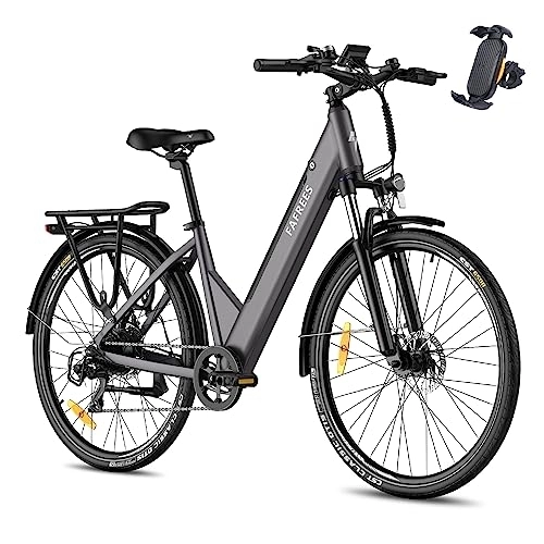 Electric Bike : Fafrees Electric Bike, F28 PRO Women City Bike 250W, 27.5" Electric Bicycle with 36V 14.5Ah Removable E-Bike Battery, LCD Display, Dual Disk Brake, Shimano 7 Speed, men electric bike (grey)