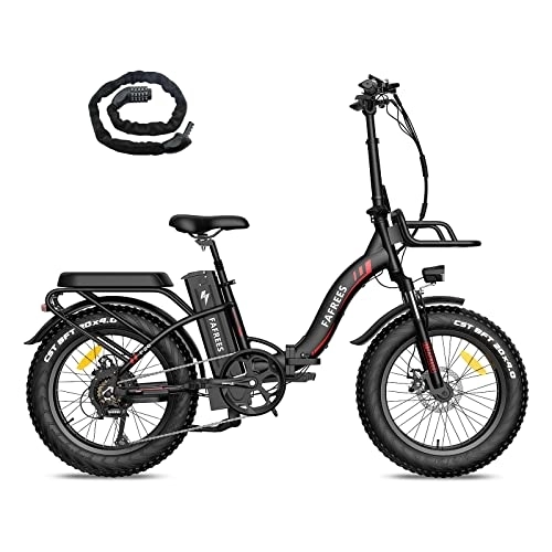 Electric Bike : Fafrees Electric Bike, Folding Electric Bike for Adults, 48V 22.5Ah 1080 Watthours Battery with SAMSUNG Cells, 100KM Mileage Ladies Ebike, 20*4 INCHES Fat Tire Electric Bicycle for Men, F20 Max Black