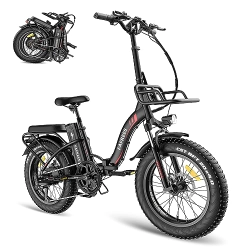 Electric Bike : Fafrees Electric Bikes for Adult, 48V 22.5Ah Fat Tire bikes Bicycles, Removable Lithium-Ion Battery, Folding Bike for Mens (black)
