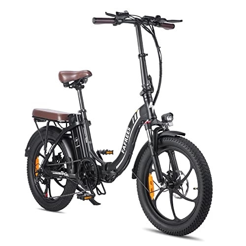 Electric Bike : Fafrees Electric Bikes for Adults, 20" Folding Electric Bike Electric Bicycle with 36V 18AH Battery with Shimano 7 Gears for City Mountain Snow, F20 Pro Black