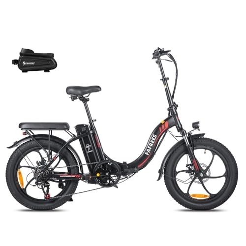 Electric Bike : Fafrees F20 Electric Bikes, 20 Inch Folding City Electric Bicycle, 250W Fatbike, 36V / 16AH Battery ebike, Electric Mountain Bike for Adults, Range 60-120KM, Black