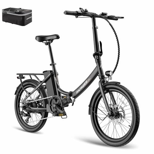 Electric Bike : Fafrees F20 LIGHT Electric Bike, 20Inch Folding Electric Bicycle for Adults, 14.5Ah / 522Wh Removable Battery E-bike, Shimano 7 Speed, 250W Motor Electric City Bike (Black)
