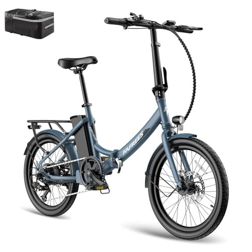 Electric Bike : Fafrees F20 LIGHT Electric Bike, 20Inch Folding Electric Bicycle for Adults, 14.5Ah / 522Wh Removable Battery E-bike, Shimano 7 Speed, 250W Motor Electric City Bike (Blue)