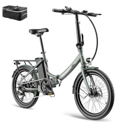 Electric Bike : Fafrees F20 LIGHT Electric Bike, 20Inch Folding Electric Bicycle for Adults, 14.5Ah / 522Wh Removable Battery E-bike, Shimano 7 Speed, 250W Motor Electric City Bike (Green)