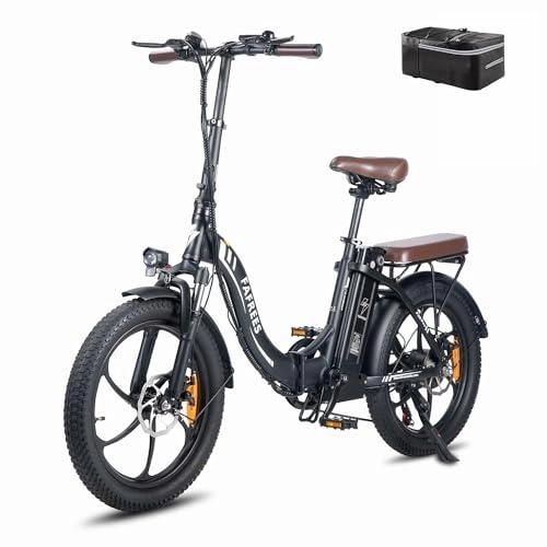 Electric Bike : Fafrees F20 PRO Electric Bicycle, 20 * 3.0 Inch Fatbike Folding Electric Bike, 250W Electric Mountain Bike, 36V / 18A Removable Battery, Unisex Adult ebike (Black)
