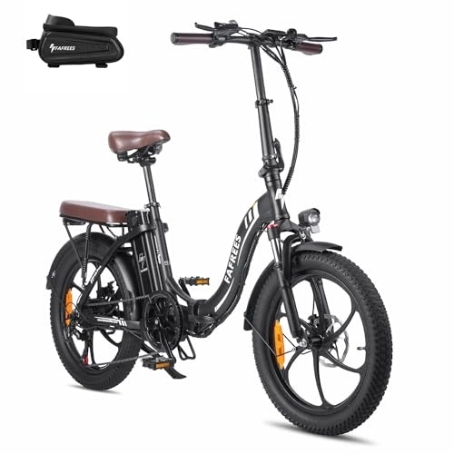 Electric Bike : Fafrees F20 PRO Fold Electric Bicycles, 250W City Electric Bikes, 20 * 3.0 Inch Fatbike, 36V / 18Ah Battery ebikes, Range 70-130KM, Electric Mountain Bikes for Adults, Black