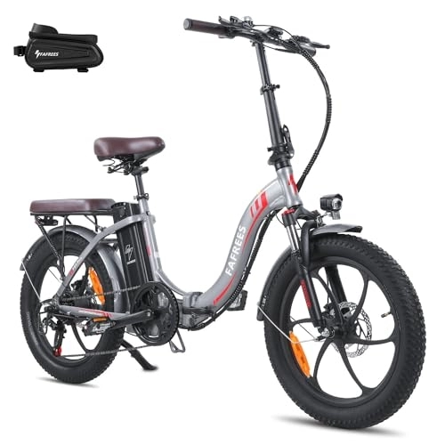 Electric Bike : Fafrees F20 PRO Fold Electric Bicycles, 250W City Electric Bikes, 20 * 3.0 Inch Fatbike, 36V / 18Ah Battery ebikes, Range 70-130KM, Electric Mountain Bikes for Adults, Grey