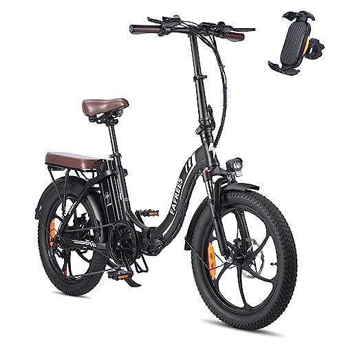 Electric Bike : Fafrees Folding Electric Bike, 20 inch Fat Tire Ebikes Portables, Battery 18AH 36V. Smart Electric Bicycle with Pedal Assist, 250W City EBike, Height Adjustable, Unisex Adult (black)
