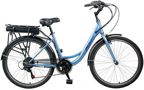 Electric Bike : Falcon Unisex's Serene 36V10Ah Ebike Easy to Ride, Light Blue, 17
