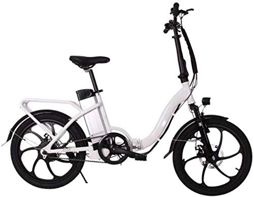 Electric Bike : Fangfang Electric Bikes, 20 inche Electric Bikes, Folding Bicycle 250W Motor Removable lithium battery City Bike Adult Outdoor Cycling, E-Bike (Color : White)
