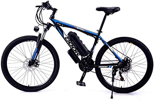 Electric Bike : Fangfang Electric Bikes, 26 Inch Mountain Electric Bicycle 36V250W8AH Aluminum Alloy Variable Speed Dual Disc Brake 5-Speed Off-Road Battery Assisted Bicycle Load 150Kg, E-Bike (Color : Black)