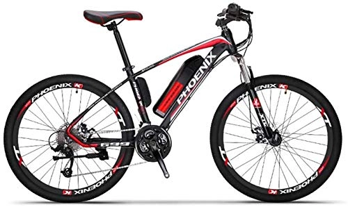Electric Bike : Fangfang Electric Bikes, Adult Electric Mountain Bike, 36V Lithium Battery, High-Strength Steel Frame Offroad Electric Bicycle, 27 Speed 26 Inch Wheels, E-Bike (Color : A)