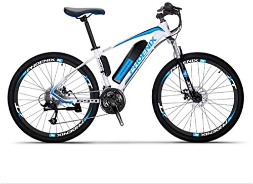 Electric Bike : Fangfang Electric Bikes, Adult Electric Mountain Bike, 36V Lithium Battery, High-Strength Steel Frame Offroad Electric Bicycle, 27 Speed 26 Inch Wheels, E-Bike (Color : C)