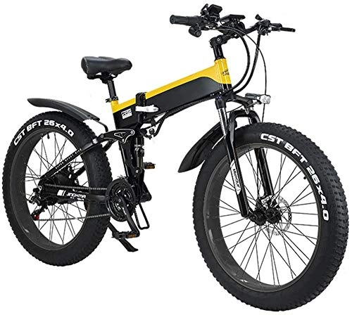Electric Bike : Fangfang Electric Bikes, Adult Folding Electric Bikes, Hybrid Recumbent / Road Bikes, with Aluminum Alloy Frame, LCD Screen, Three Riding Mode, 7 Speed 26 Inch City Mountain Bicycle Booster, E-Bike