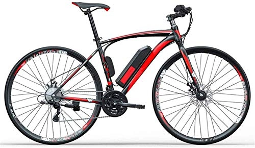 Electric Bike : Fangfang Electric Bikes, Adult Highway Electric Bicycle, 250W 36V Removable Battery 27" City E-Bike 27 Speed Transmission Gears Dual Disc Brakes Unisex, E-Bike (Color : Red, Size : 8AH)