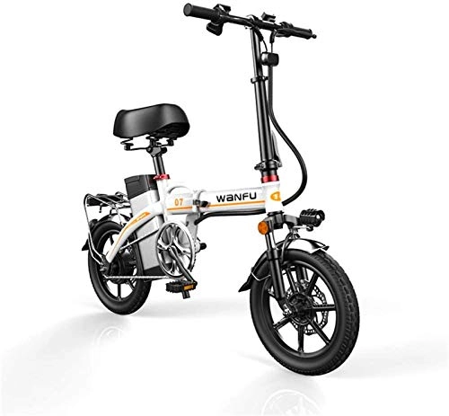 Electric Bike : Fangfang Electric Bikes, Fast Electric Bikes for Adults 14 inch Wheels Aluminum Alloy Frame Portable Folding Electric Bicycle with Removable 48V Lithium-Ion Battery Powerful Brushless Motor, E-Bike