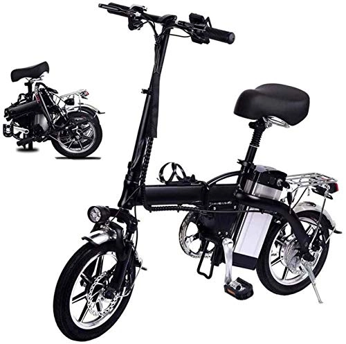 Electric Bike : Fangfang Electric Bikes, Folding Electric Bike for Adults, 14" Mini Ebike with 350W Motor, 48V 10Ah Battery, Professional Dual Disc Brake City Bike, E-Bike