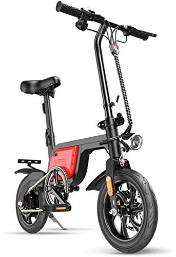 Electric Bike : Fast Electric Bikes for Adults Foldable Electric Bike Bicycle for Adults Electric Assist Bike with 12"Shock-absorbing Tires, Maximum 50KM Running Distance, Aluminum Alloy Frame, Double Disc Brak, Portable