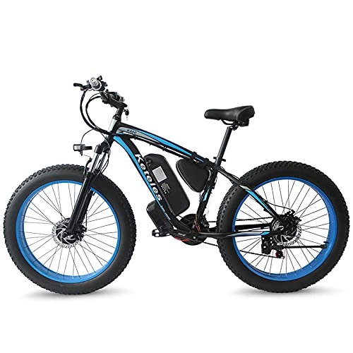 Electric Bike : Fat Tire Electric Bike Electric Mountain Bicycle Beach Dirt Bike 26" 4 Inch Ebike 1000W 17.5AH 48V with Shimano 21 Speeds Removable Lithium Battery, B, 48V500W17.5AH