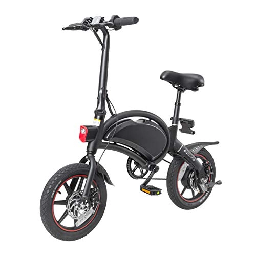 Electric Bike : FDSH D3+ Electric Bike, 14 Inch, Folding Power Assist Electric Bicycle, EBike for Adults Men Women Moped Bike Motorcycle-black