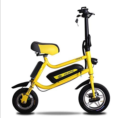 Electric Bike : FENGFENGGUO Electric Bicycle, 12 Inch 36V Lithium Battery Smart Electric Bicycle Mini Adult Bicycle Private Folding, Yellow