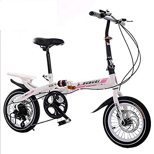 Electric Bike : FesiAq Folding Bike 20 4.0 Fat Tire bike Aluminum Folding Bicycle Mountain / Snow / Beach One Wheel@Pink_16inch