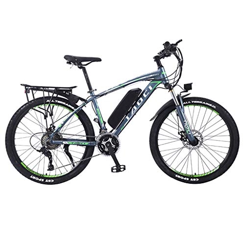 Electric Bike : FFF-HAT Adult Electric Mountain Bike, 26’’ 27 Speed Portable Lithium Battery Detachable Bicycle, Professional 27 Shift，green