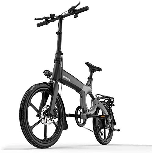 Electric Bike : FGMGFTG Adult Mountain Electric Bike, 384Wh 36V Lithium Battery, Magnesium Alloy 6 Speed Electric Bicycle 20 inch Wheels, B (Color : A)