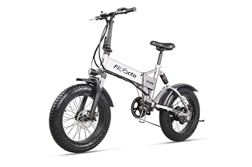 Electric Bike : Ficyacto Electric Bike for Adualt, 20“ Foldable Ebike, 48V 12.8Ah Removeable Battery, Shimano 7 Speed, Full suspension, Fat EBikes