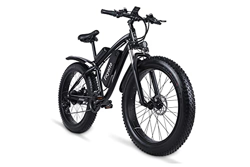Electric Bike : Ficyacto Fat Tire Electric Bike 26IN Mountain Bike Ebike 1000W With 48V 17AH Battery, LCD Display, Shimano 21 Speed