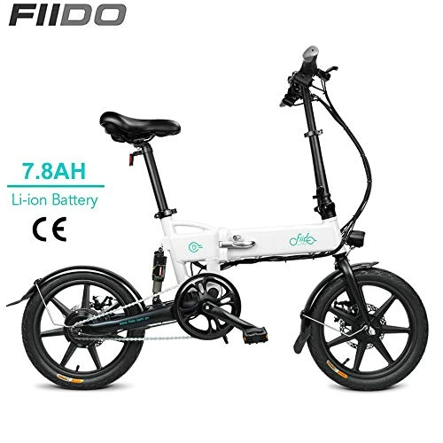 Electric Bike : FIIDO D2 16 Inch Folding Electric Bike, Foldable Electric Bikes For Adults With Built-In 7.8ah Battery Electric Bicycle With Shock Damper For Sports Outdoor Cycling Work Out And Commuting (white)