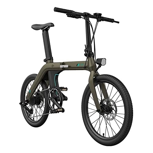Electric Bike : FIIDO D21 Folding Electric Bicycle 20 inch 250W 11.6AH Pedal City E-Bike for Adult with Headlingt and Tailight