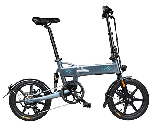 Electric Bike : FIIDO D2S E-bike 16-inch Tires Folding Electric Bike 250W Watt Motor 6 Speeds Shift Electric Bike (Dark grey)
